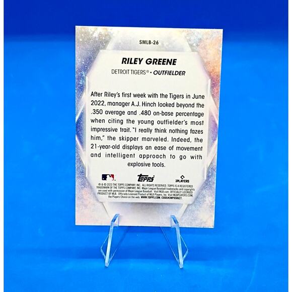 2023 Topps Series 1 - Stars of Mlb Riley Greene #SMLB-26 (RC) Refractor - Picture 4 of 4